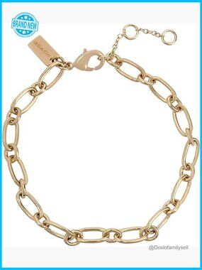 Gold Tone Link Chain Bracelet Elegant Minimal Chic Adjustable Lobster Clasp